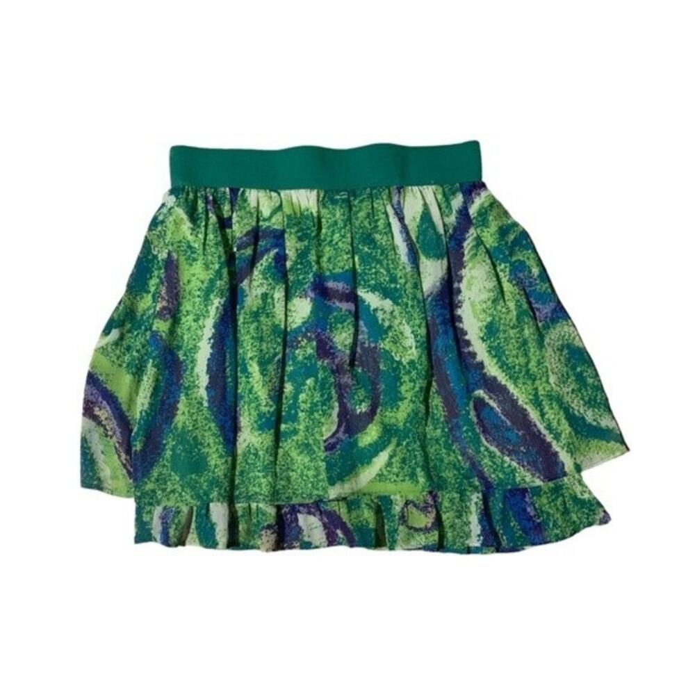 E by ECI Tiered Skirt Mini Green Y2K Fairy Whimsical Size Large